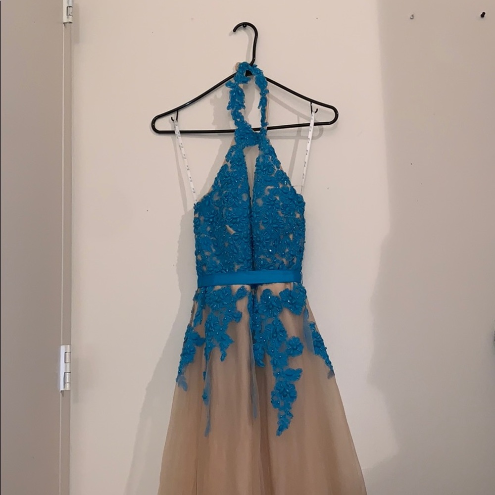 Camille La Vie Turquoise Lace & Cream Dress